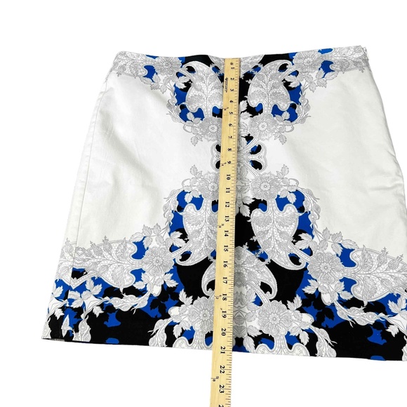 Worthington Womens Blue White Floral Patterned A-line Skirt Size 16W - Picture 3 of 9